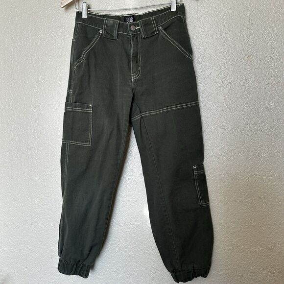 Bdg Relaxed Skate Dark Green Denim Pants Cargo 25 Jogger Hem - Picture 1 of 10